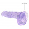 Real Rock Crystal Gode Crystal Clear 12 x 3cm Violet